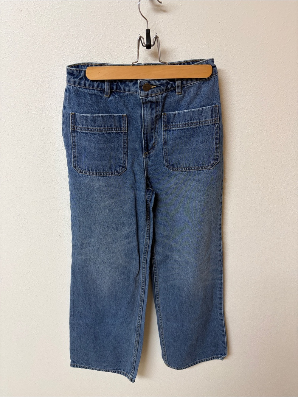 Amuse society wide leg Jeans with Front Patch Pockets women’s size 26